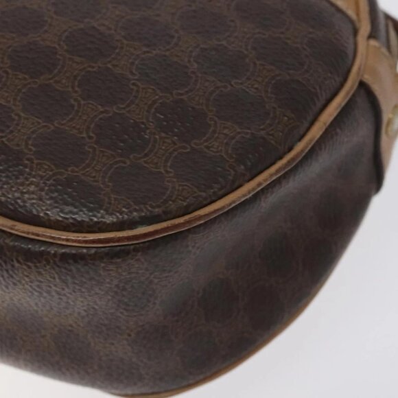 CELINE Macadam Canvas Shoulder Bag PVC Leather Brown Gold Auth - Picture 4 of 16